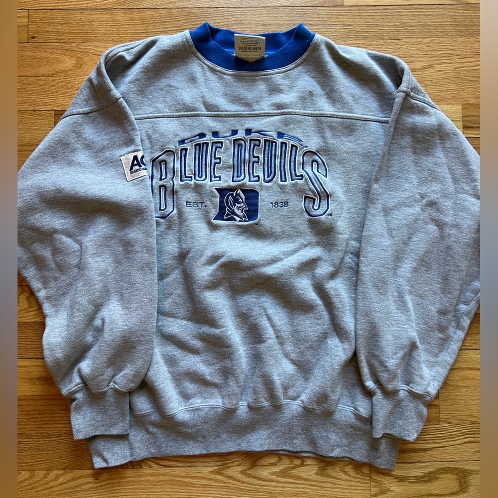 Vintage Lee Duke Blue Devils Gray Crewneck Sweatshirt